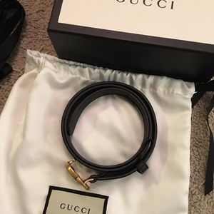 Gucci Leather belt with Double G buckle